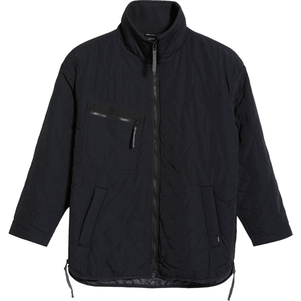 Prana Encinitas Water Repellent Quilted Field Coat In Black