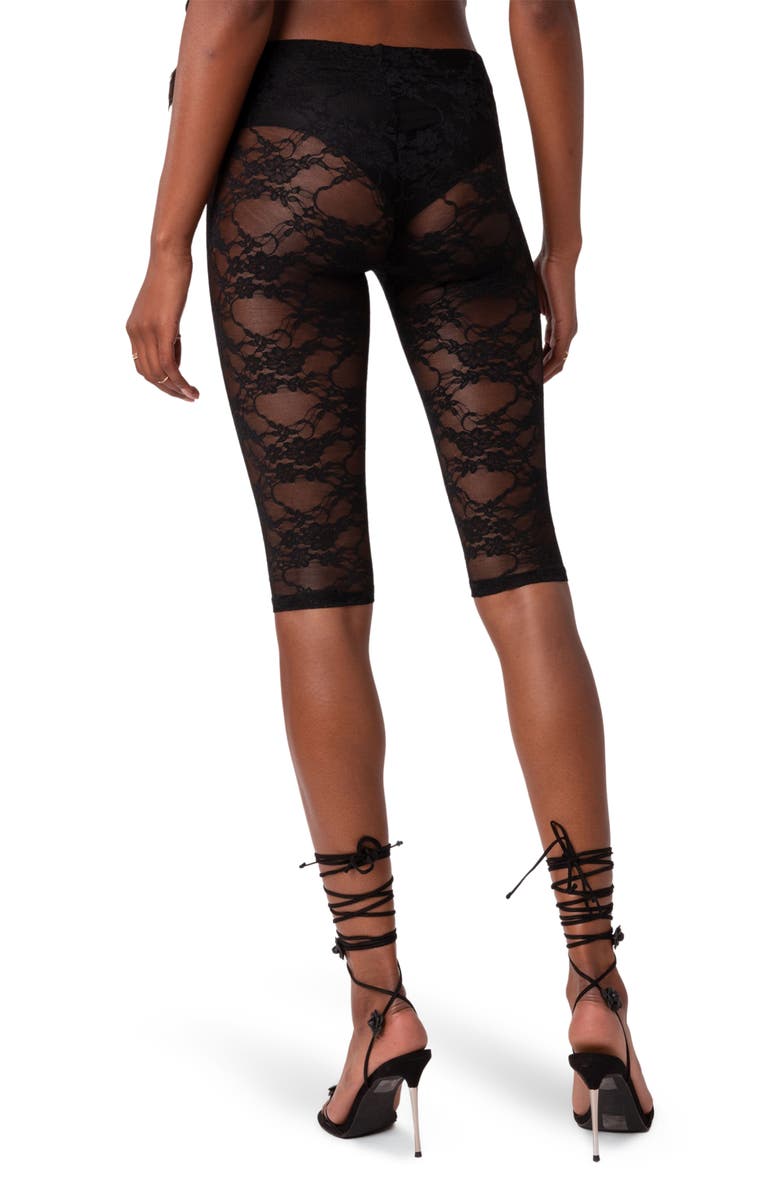EDIKTED Gianna Sheer Lace Crop Leggings, Alternate, color, 