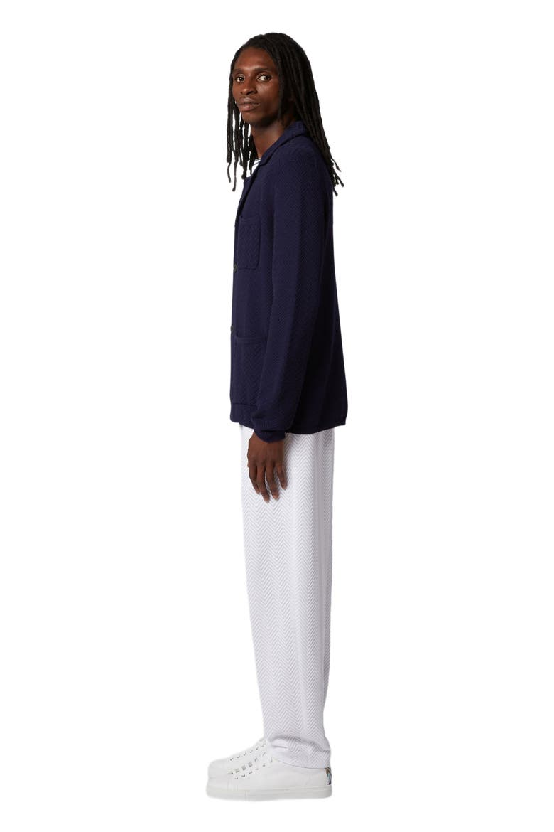 Cotton And Viscose Knit Blazer, Alternate, color, Dark Blue