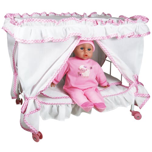 Lissi Princess Canopy Bed Set 14" Pink Sheep Baby Doll in Multicolored  product