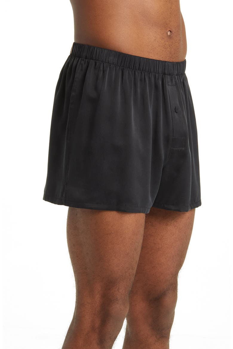 Washable Silk Boxer Shorts, Alternate, color, IMMERSED BLACK