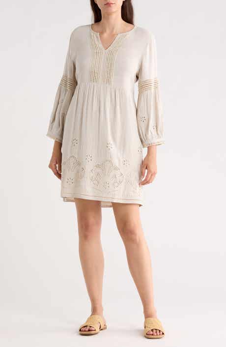 Tommy Bahama St. Lucia Split Neck Linen Blend Cover-Up Dress