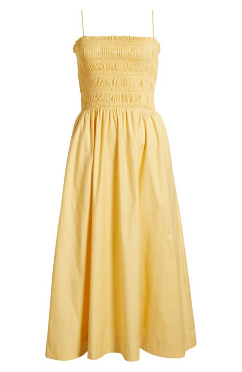 Reformation Womens Sunshine Kerrie Shirred Stretch-cotton Midi Dress