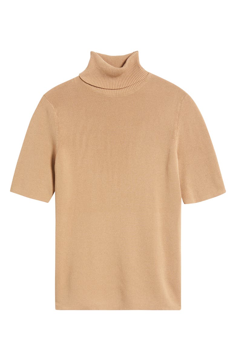 Anne Klein Short Sleeve Turtleneck Sweater, Alternate, color, Light Coffee