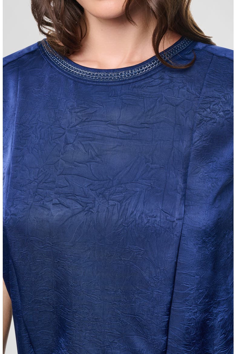 Chain Sleeveless Crinkle Satin Top, Alternate, color, INTREPID BLUE