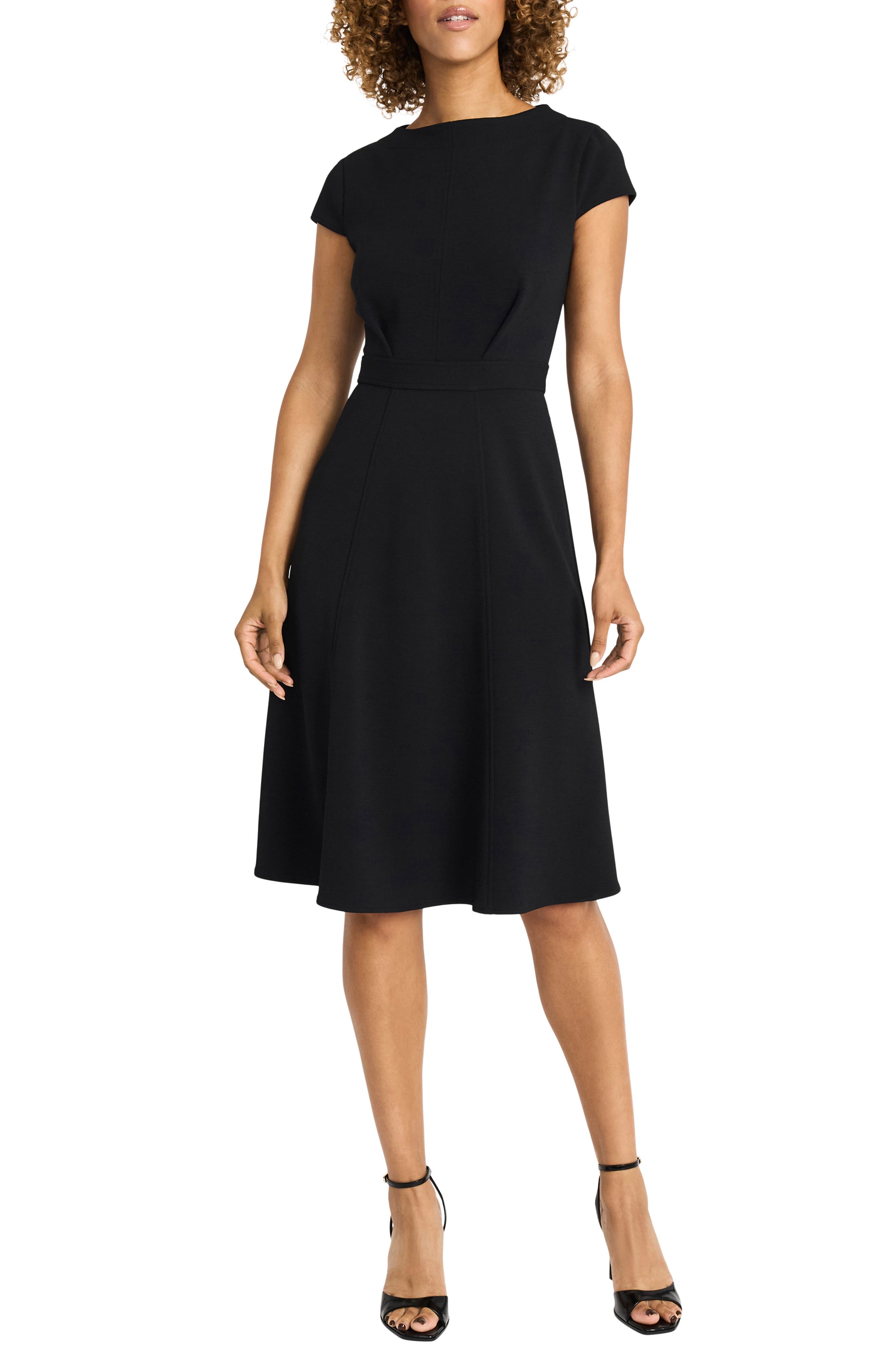Maggy London Cap Sleeve Fit-and-Flare Dress