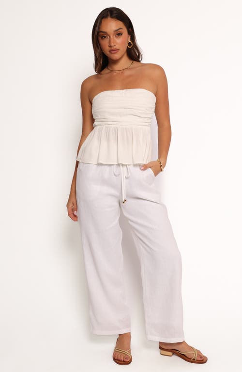 Petal And Pup Petal & Pup Maia Strapless Linen Blend Top In White