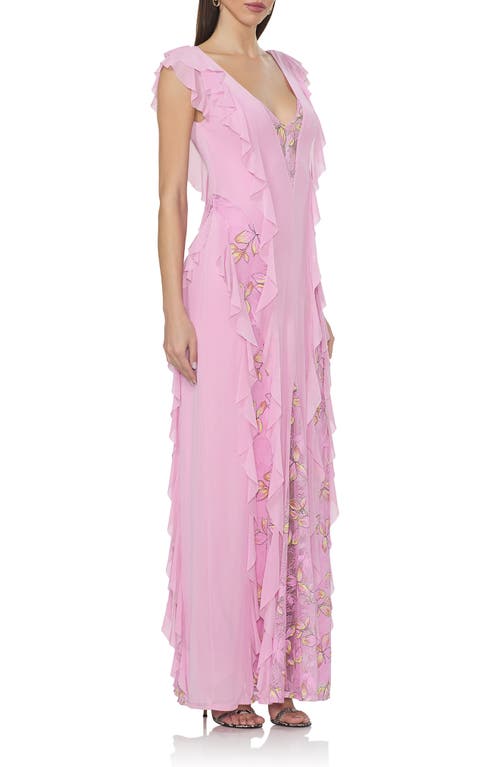 Shop Afrm Trista Lace Inset Maxi Dress In Lilac Lace