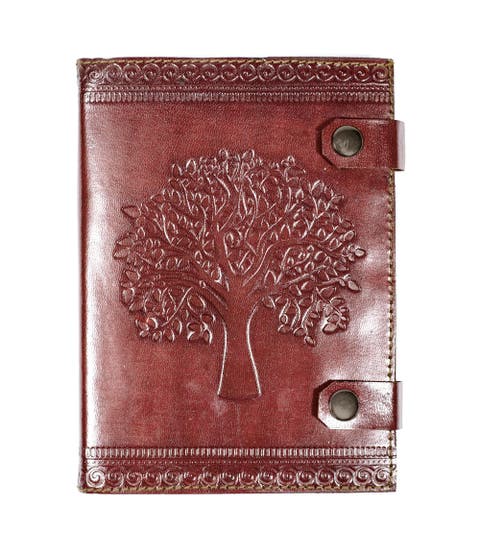 Aranyani Tree Of Life Leather Journal Refillable Recycled Paper