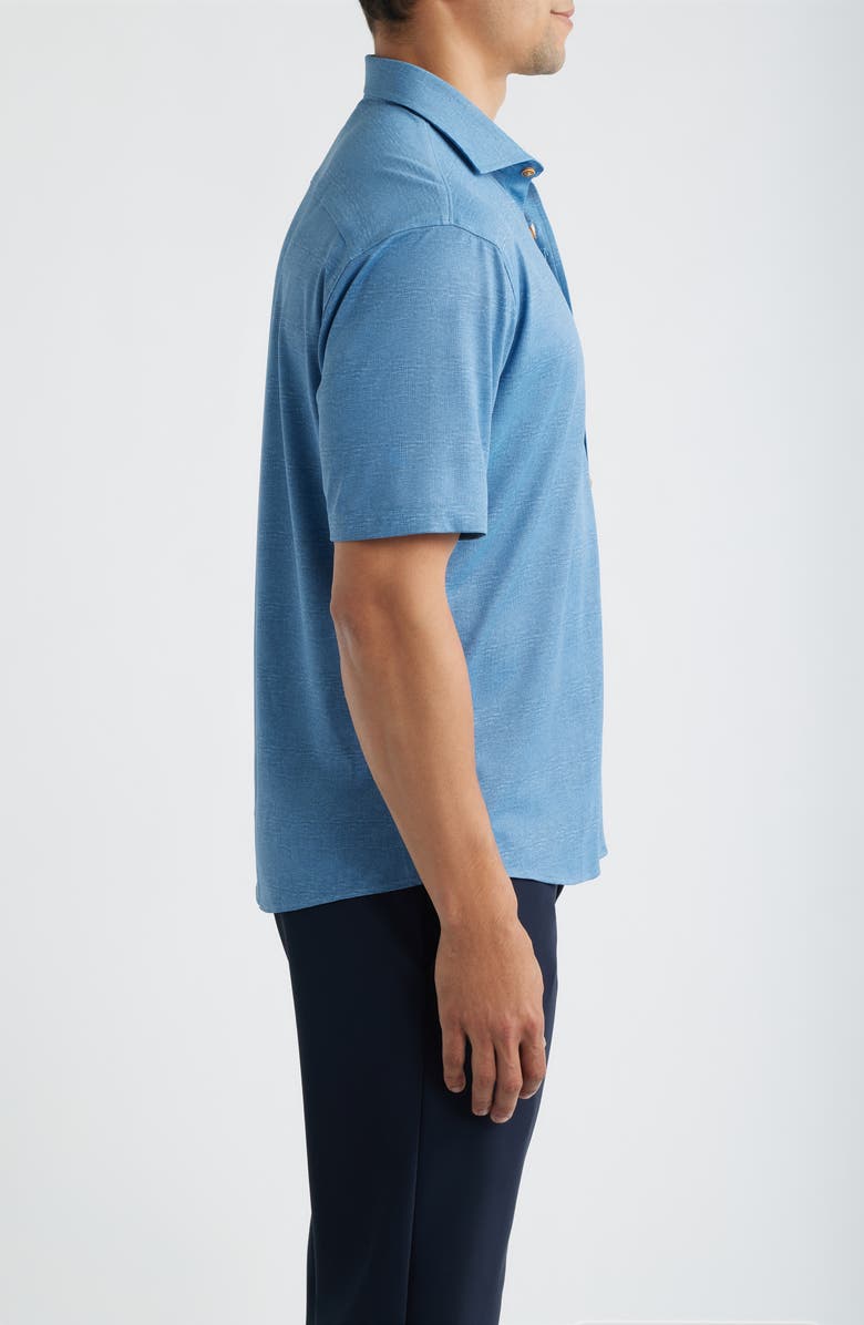johnnie-O Breck Hangin’ Out Knit Short Sleeve Button-Up Shirt, Alternate, color, Sound Side