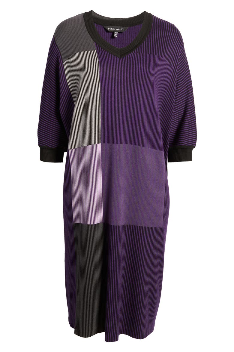 Stripe Colorblock Dress, Alternate, color, VALIENT PRPL GRNT STRLNG BLK