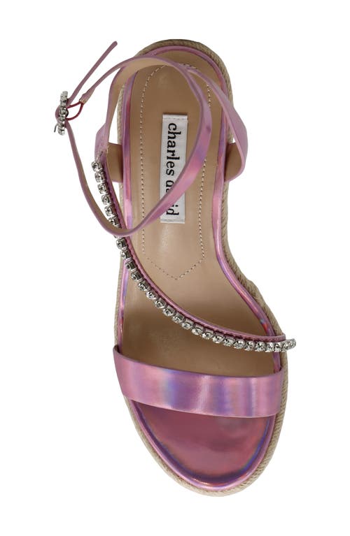 Charles David Chiara Ankle Strap Espadrille Platform Wedge Sandal In Ballerina Pink