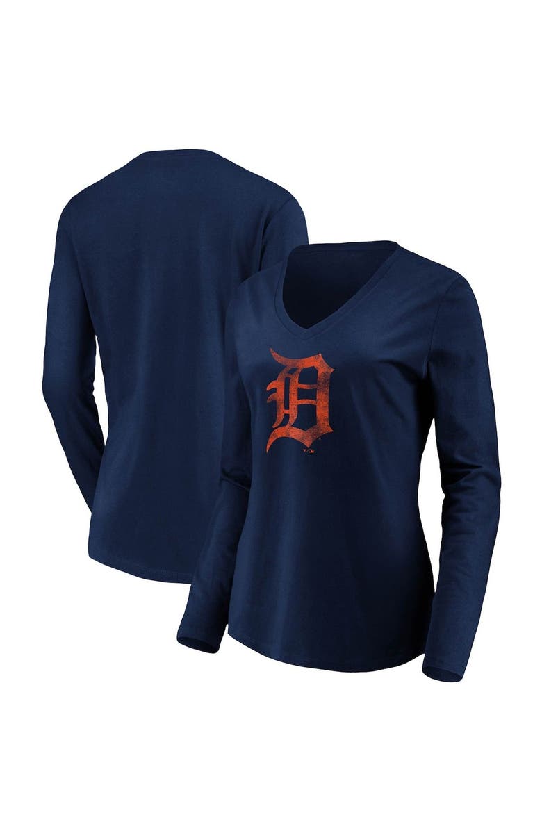 FANATICS Women's Fanatics Branded Navy Detroit Tigers Core Team Long Sleeve V-Neck T-Shirt, Main, color, 