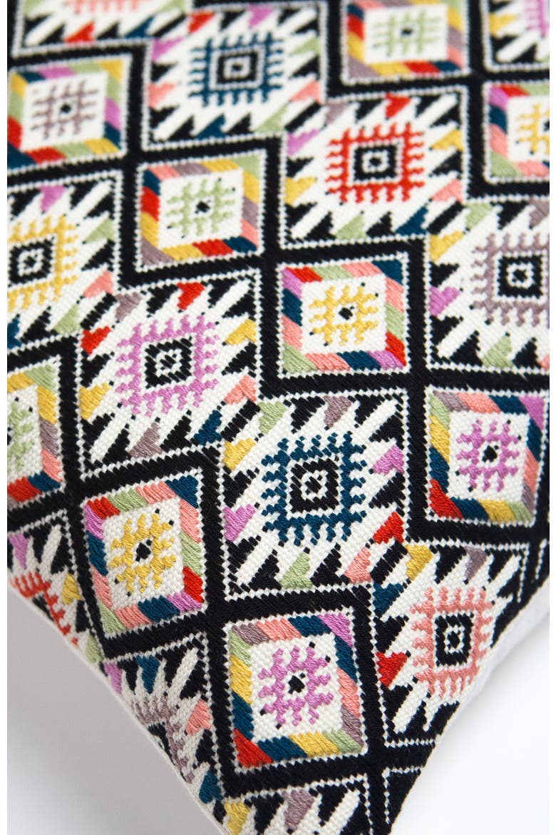Nahuala Classic Yellow Handwoven Cotton Brocade Throw Pillow, Alternate, color, Multicolored