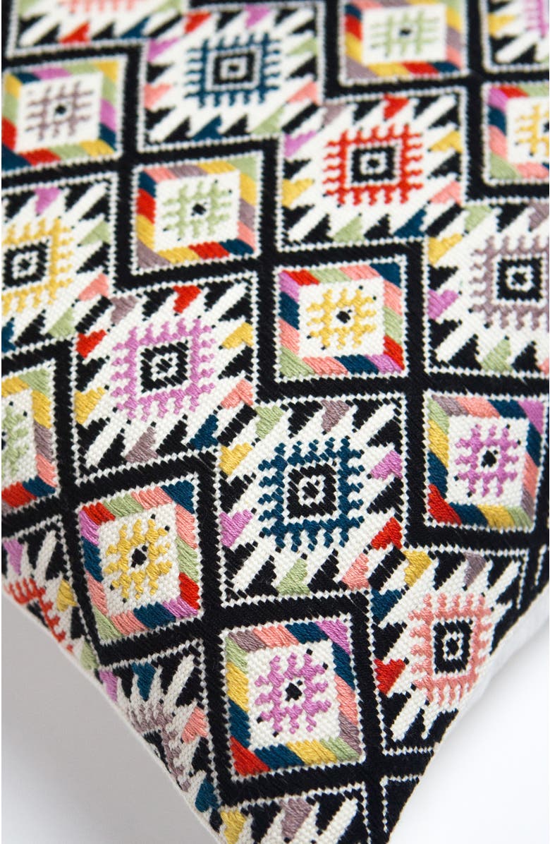 Archive New York Nahuala Classic Yellow Handwoven Cotton Brocade Throw Pillow, Alternate, color, Multicolored