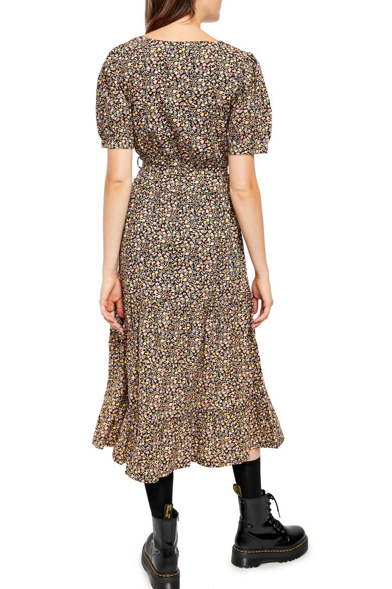 Heartlands Floral Print Prairie Dress, Alternate, color, BLACK COMBO
