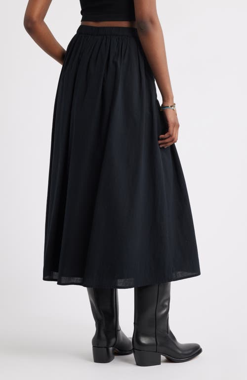 Treasure & Bond Pintuck Cotton Midi Skirt