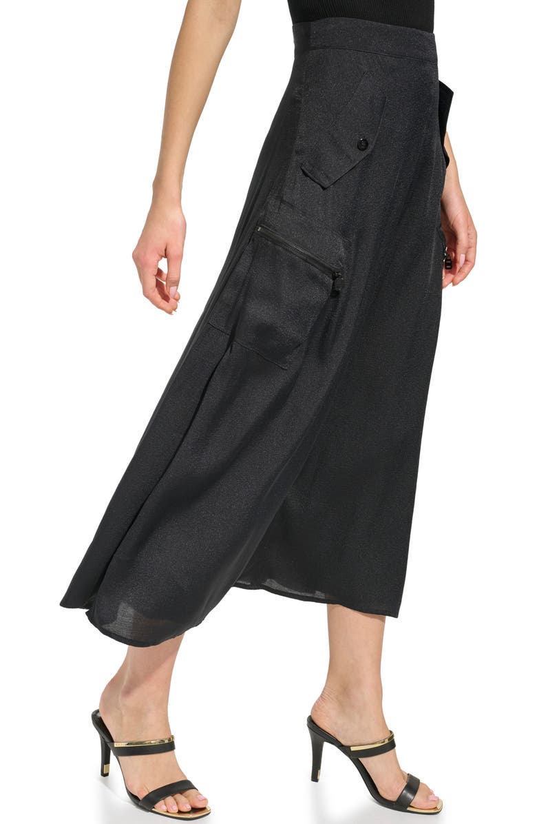 DKNY Organza Cargo Midi Skirt, Alternate, color, 