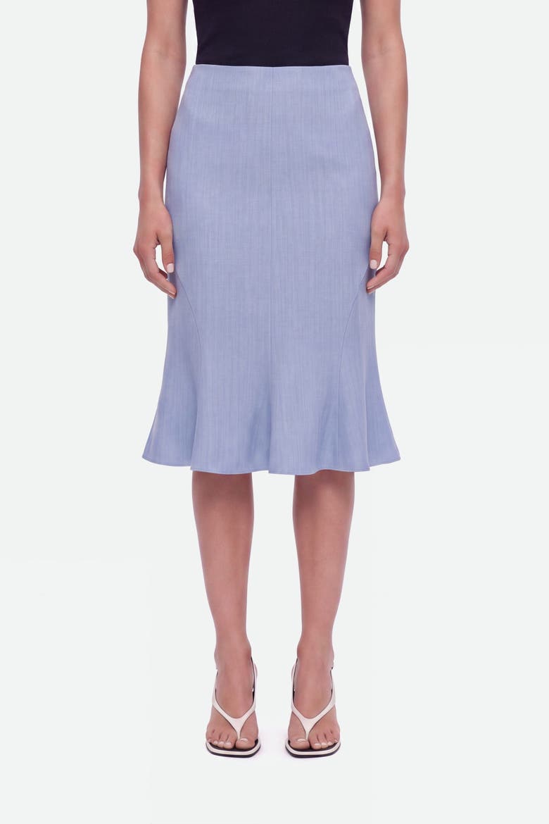 Fishtail Midi Skirt, Alternate, color, Blue