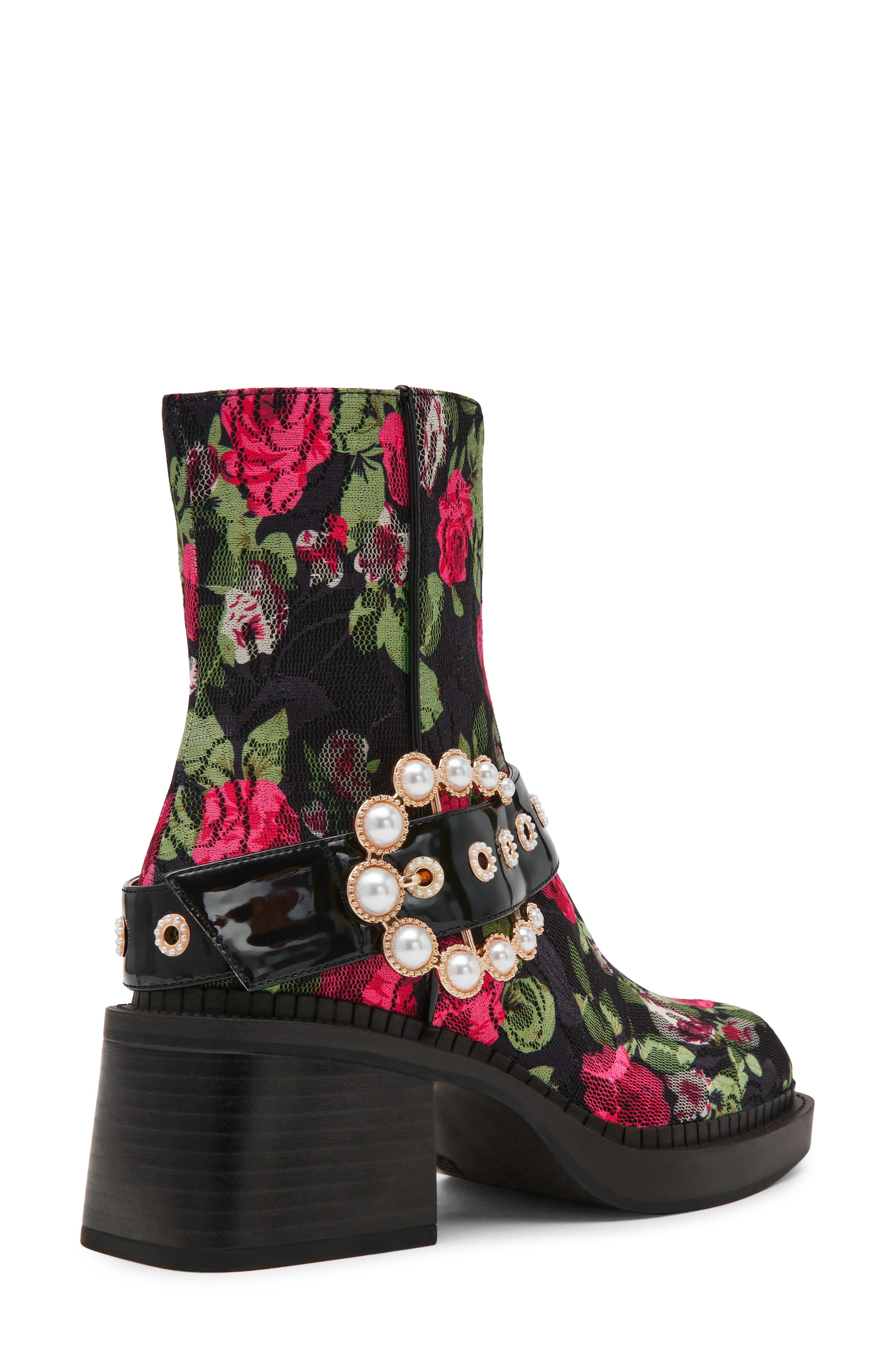 Asher Lace Bootie, Alternate, color, BLACK ROSE