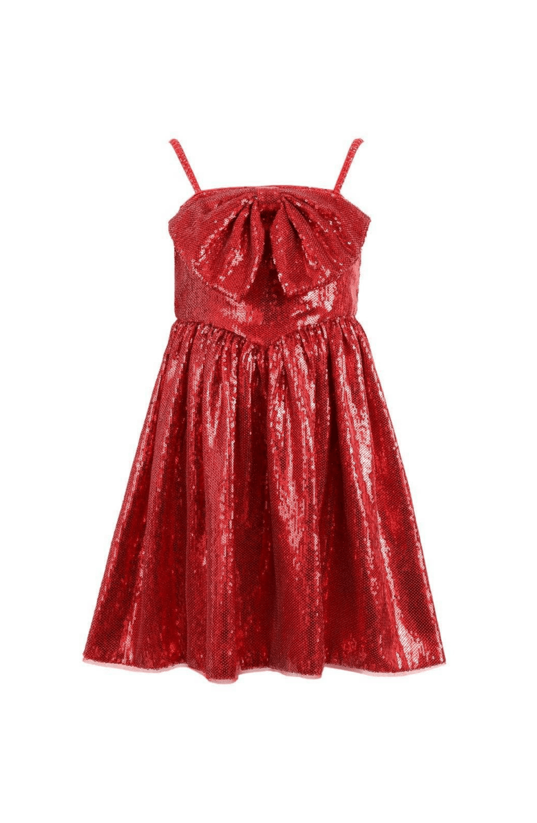 Lola + The Boys Big Bow Sequin Dress, Main, color, Pink