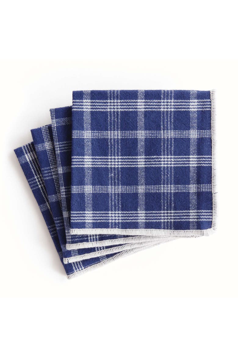 Barclay Butera Oakwood Cocktail Napkins Set Of 4, Main, color, Blue