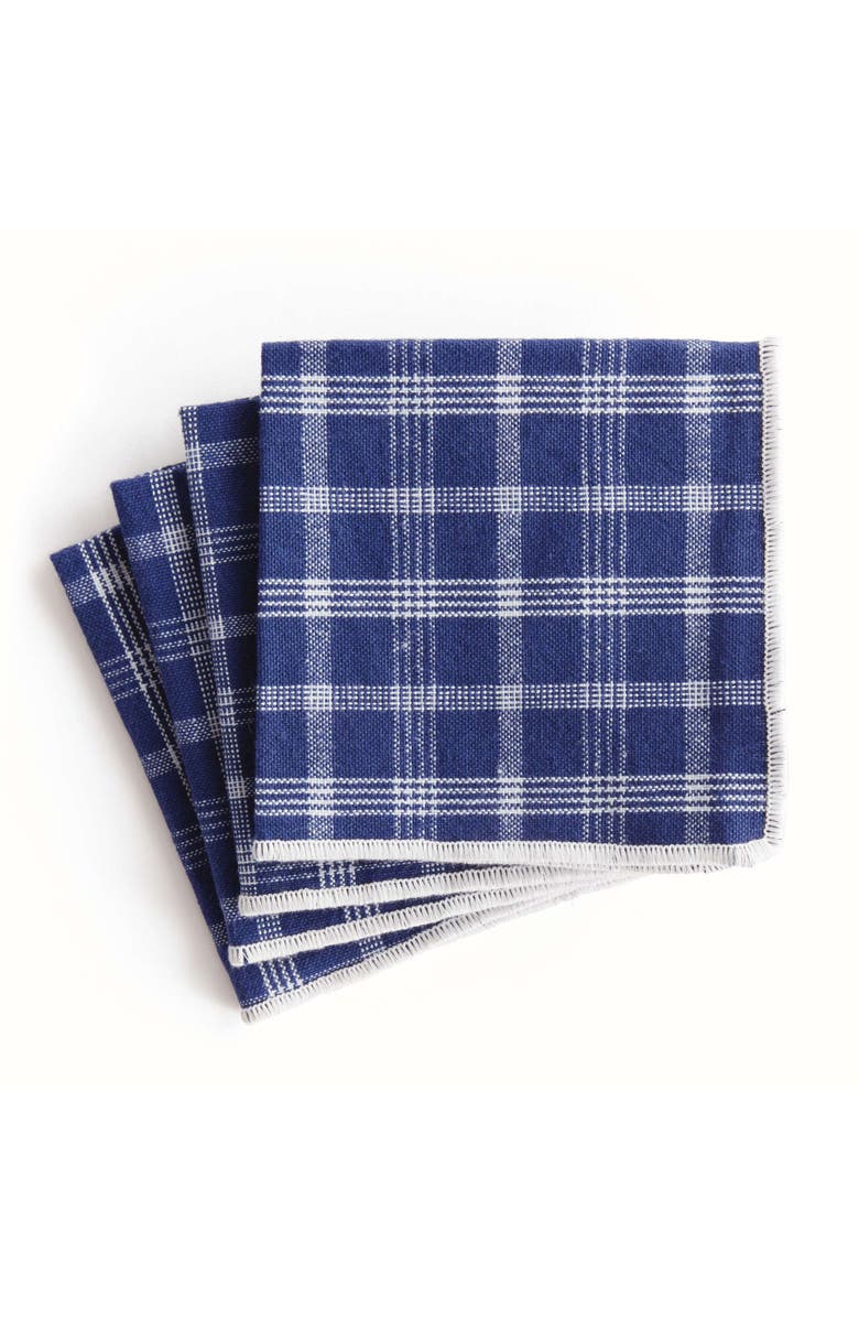 Napa Home & Garden Barclay Butera Oakwood Cocktail Napkins Set Of 4, Main, color, Blue