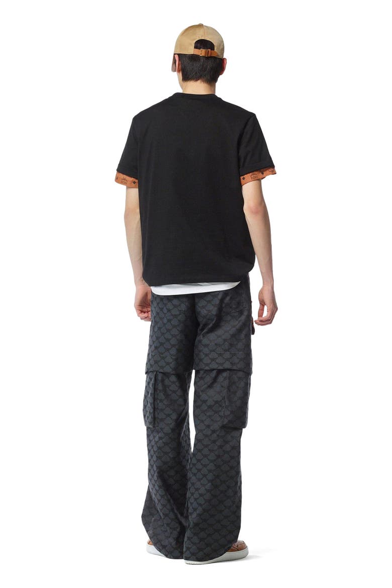 Essential Logo Print T-Shirt in Organic Cotton, Alternate, color, Black
