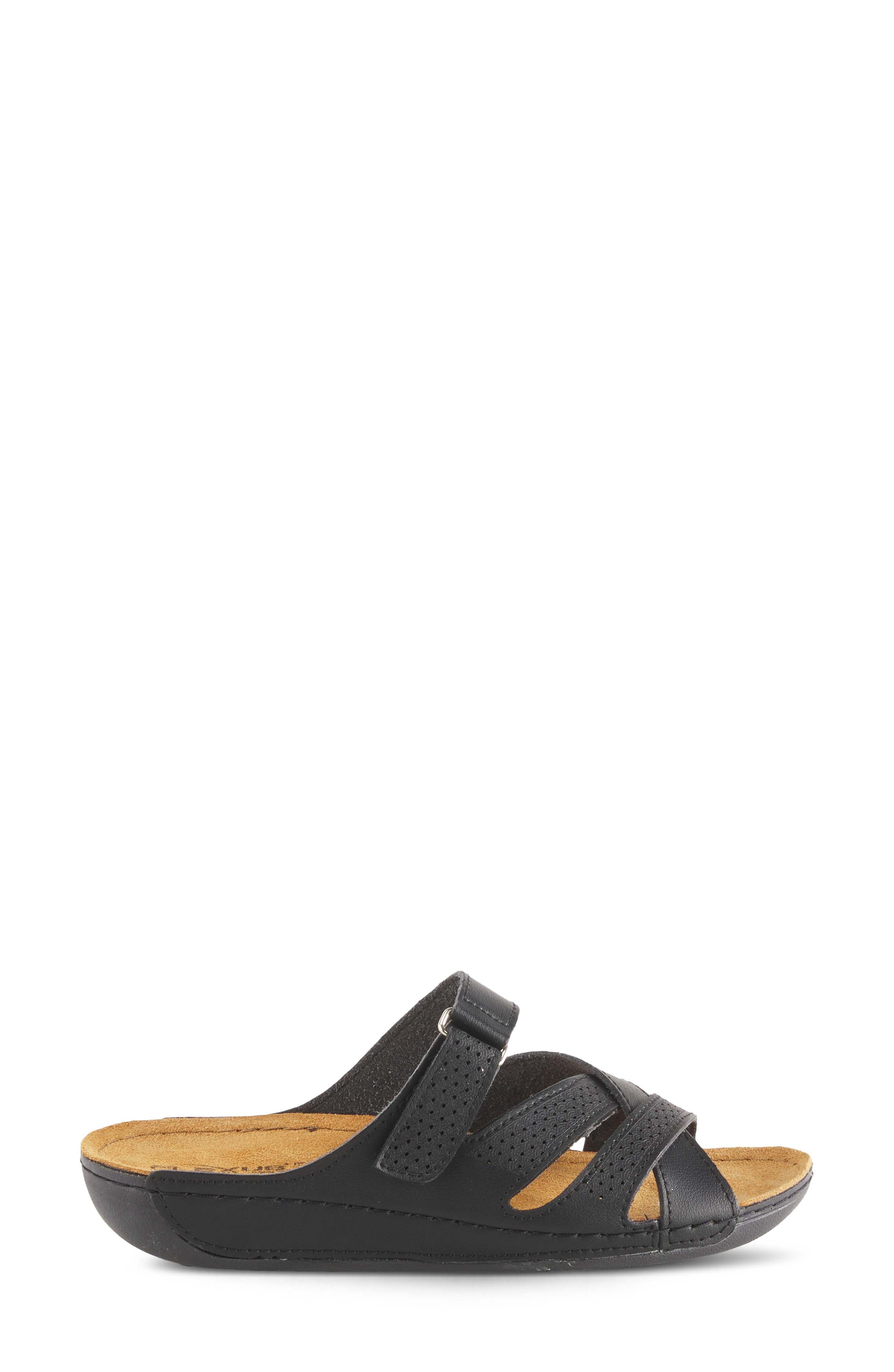 Flexus by Spring Step Karl Slide Sandal, Alternate, color, Black