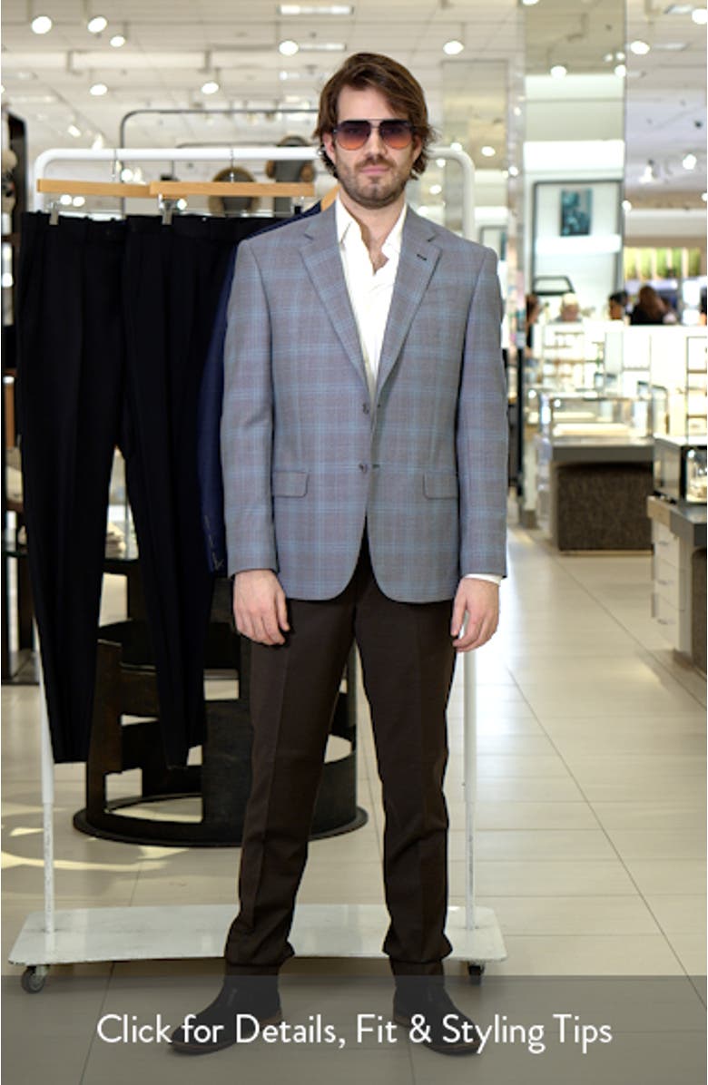Teal & Charcoal Grey Check Virgin Wool Sport Coat, sales video thumbnail