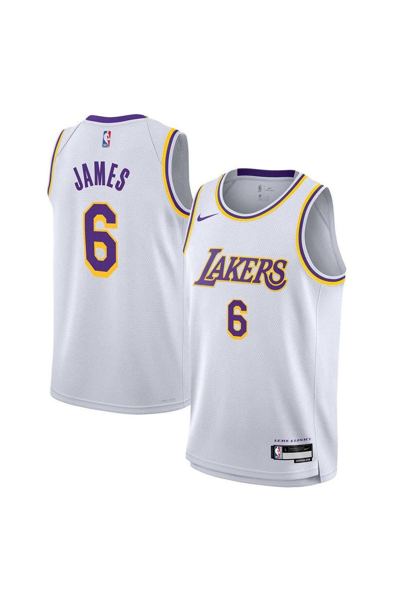 Nike Youth Nike LeBron James White Los Angeles Lakers Swingman Jersey - Association Edition, Main, color,