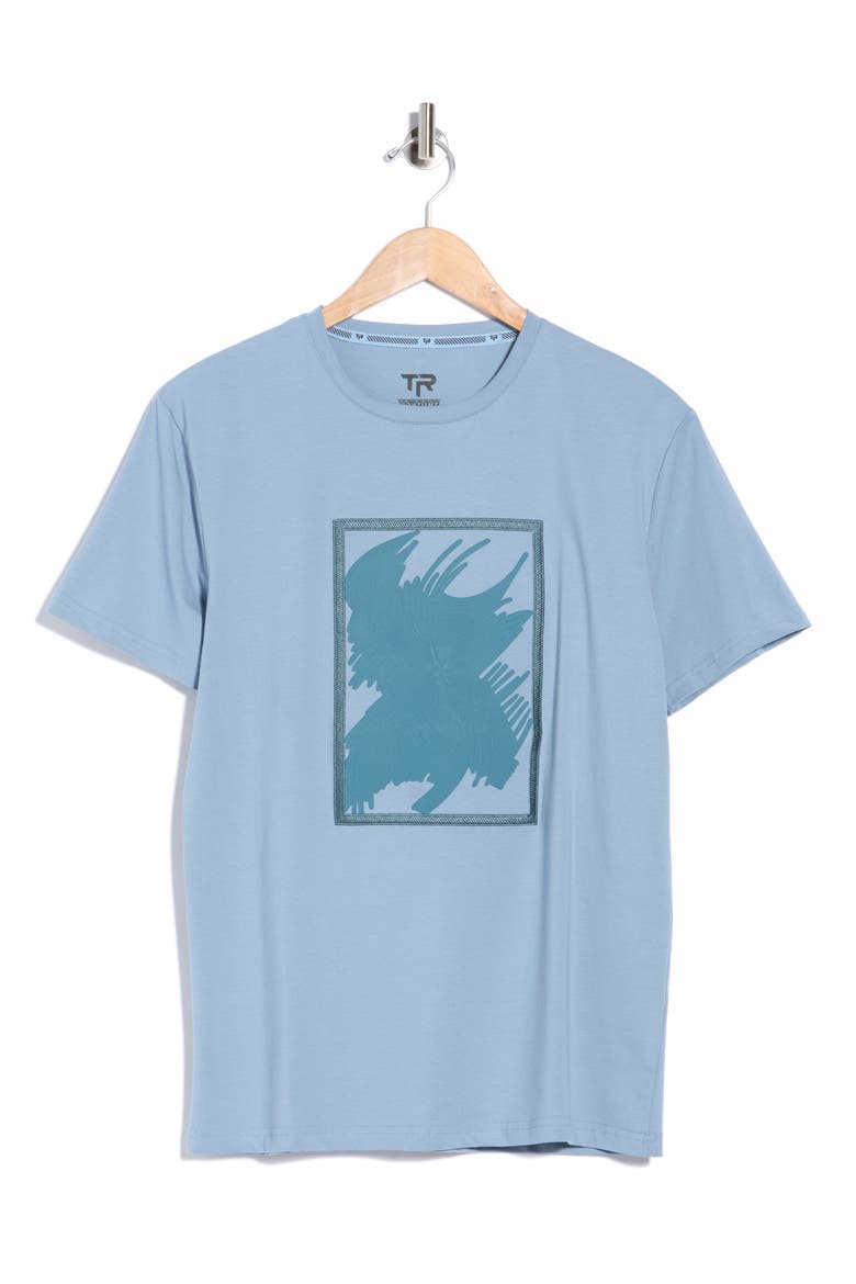 3D Painted Motion Graphic T-Shirt, Alternate, color, DUSTY BLUE