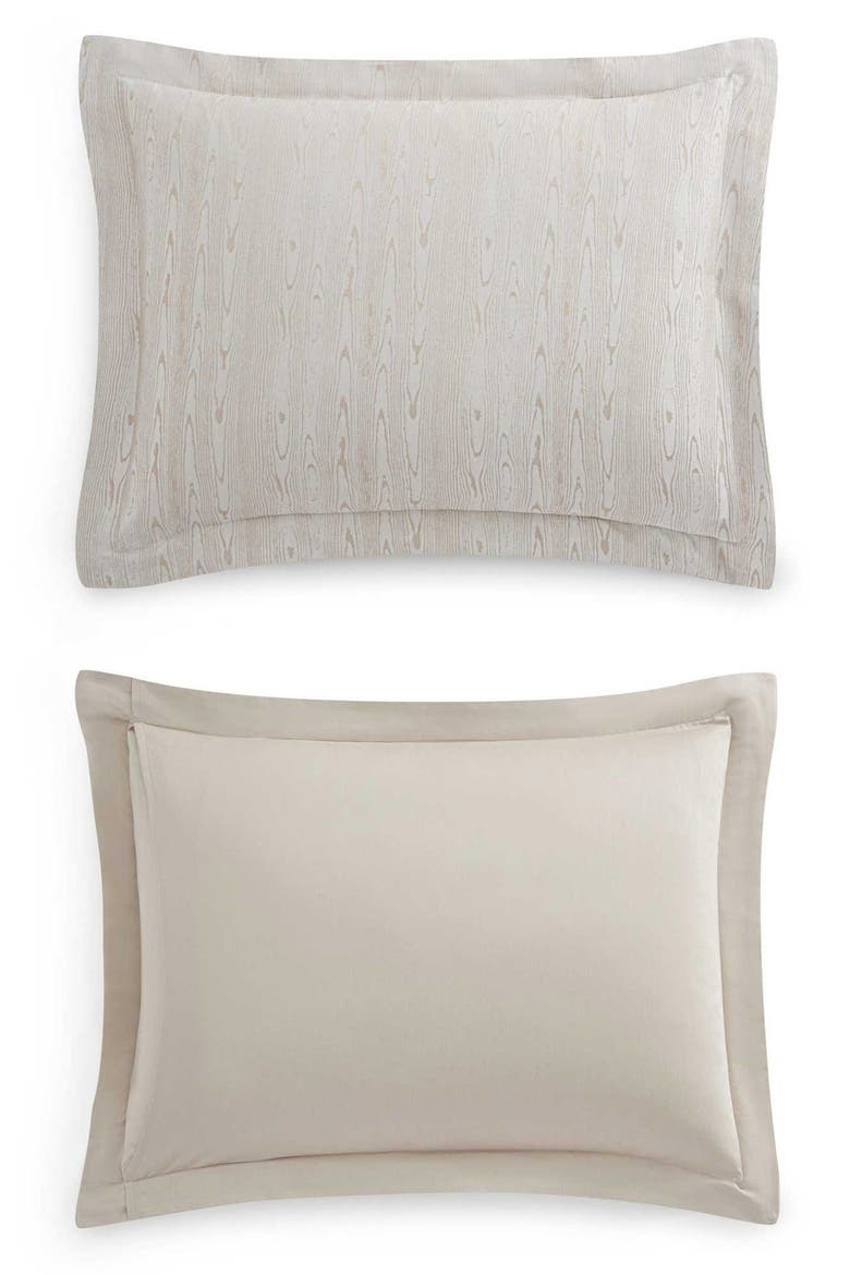 Faux Bois Jacquard Duvet Cover Set, Alternate, color, SILVER