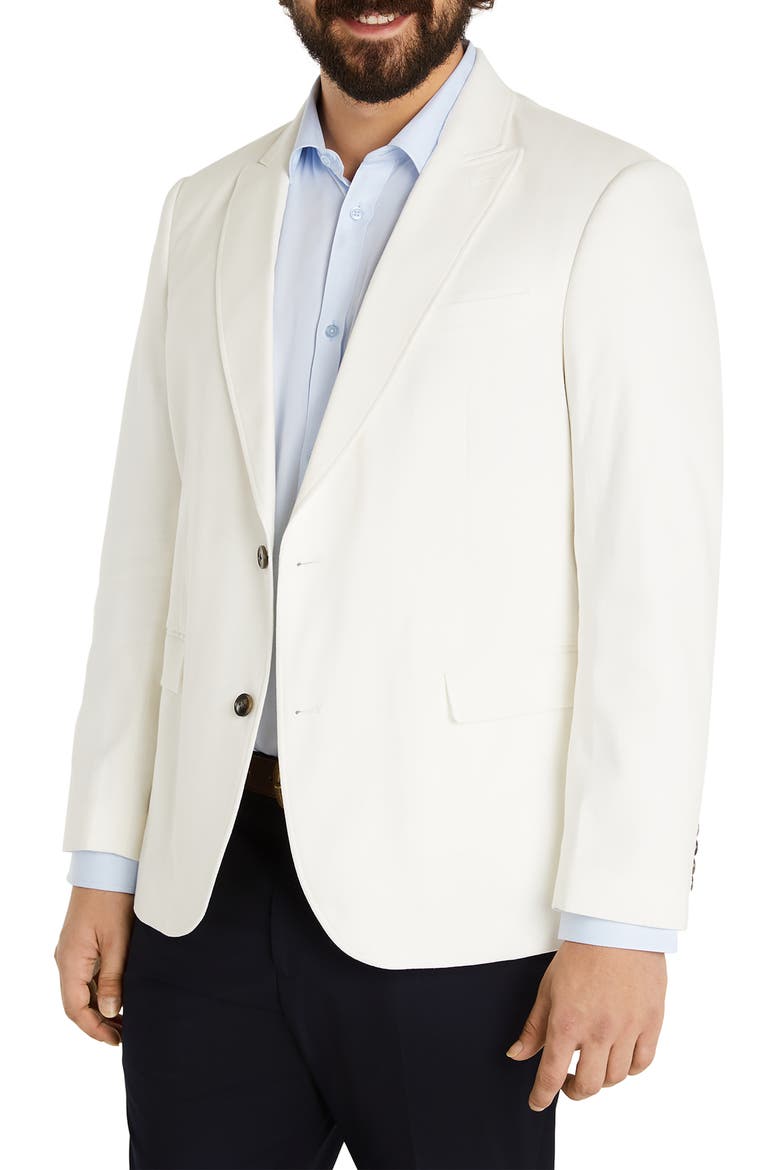 Riviera Solid Stretch Cotton & Linen Blazer , Main, color, IVORY
