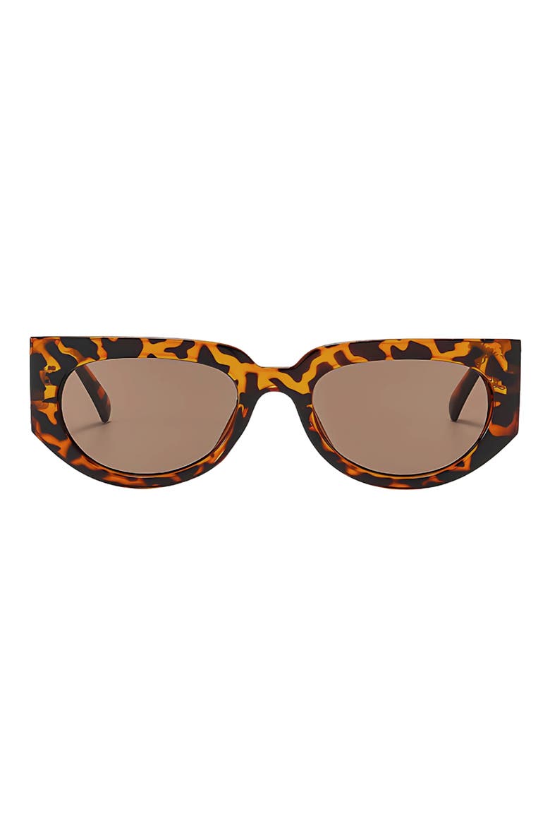 Reese 53mm Polarized Geometric Sunglasses, Main, color, TORTE / BROWN