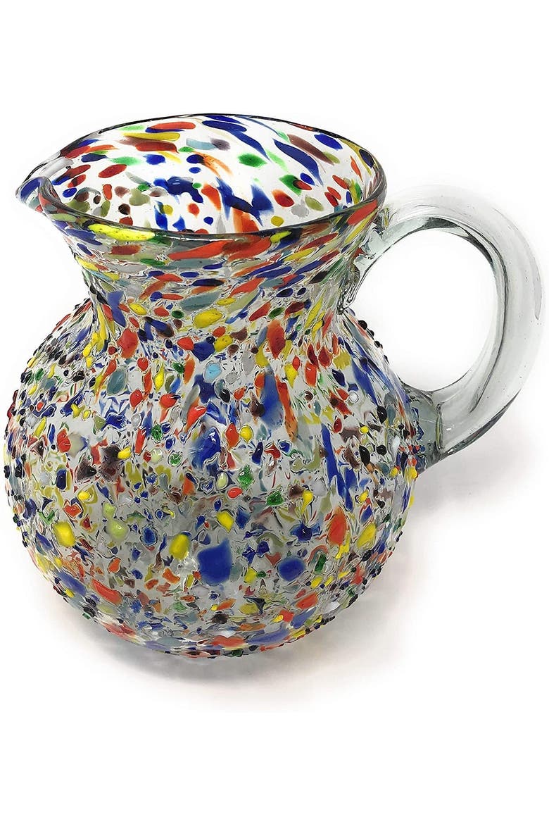 Confetti Rock Design Glass Pitcher - Juice, Margaritas, Water, Lemonade, Main, color, Confetti