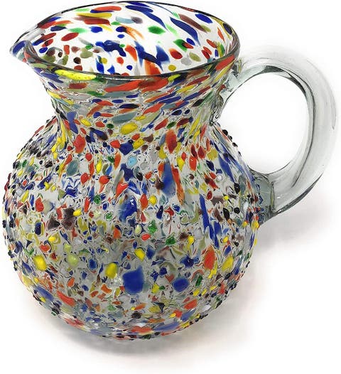 Confetti Rock Design Glass Pitcher - Juice, Margaritas, Water, Lemonade