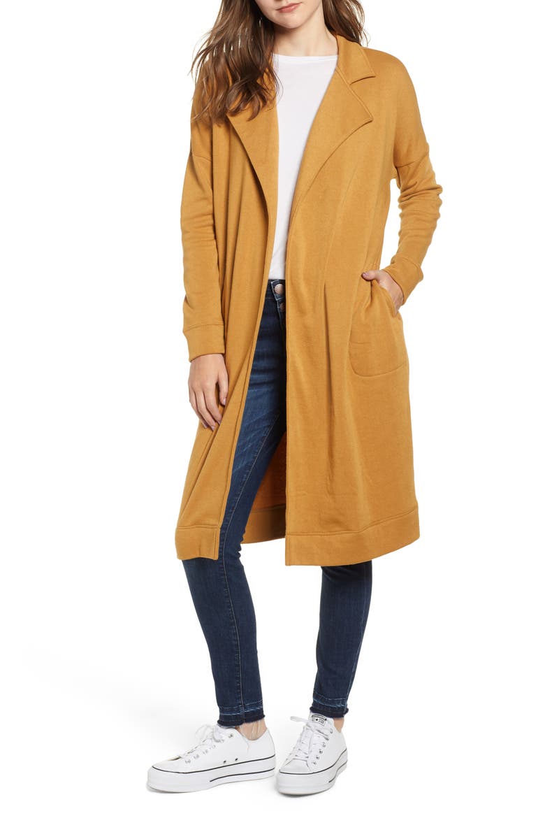 Knit Duster, Main, color, BROWN CATTAIL