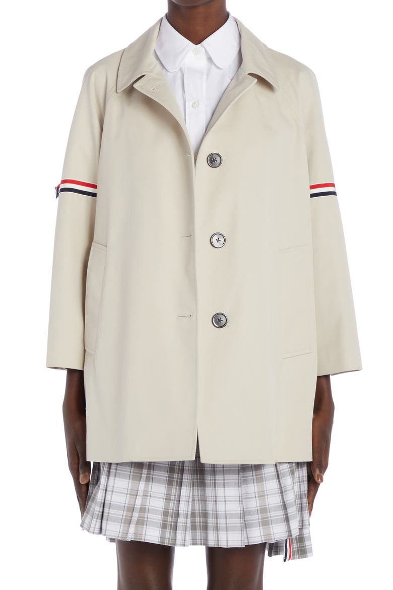 Armband Waterproof Twill Crop Car Coat, Main, color, KHAKI