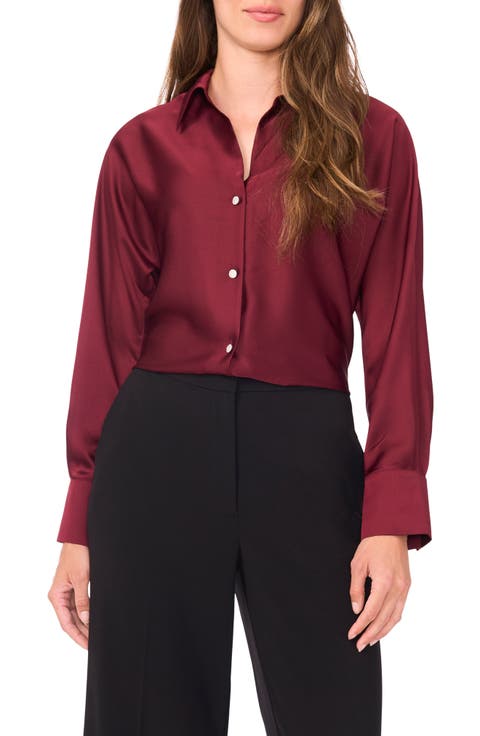 Charmeuse Button-Up Shirt (Petite)
