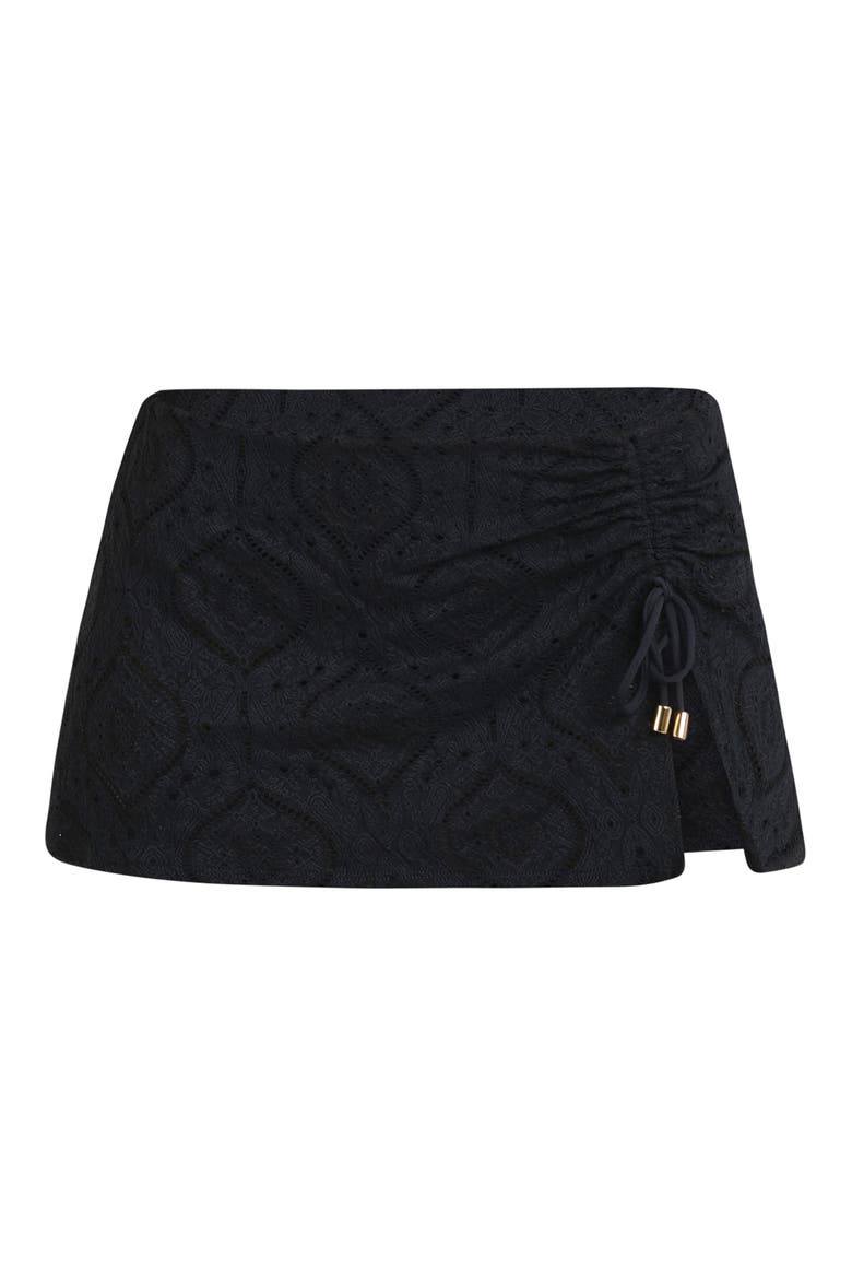 Mantra Medallion Swim Skirt, Main, color, BLACK