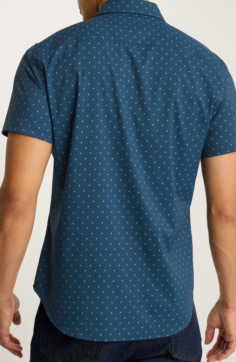 Bonobos Tech Floral Slim Fit Short Sleeve Performance Button-Up Shirt, Alternate, color, 