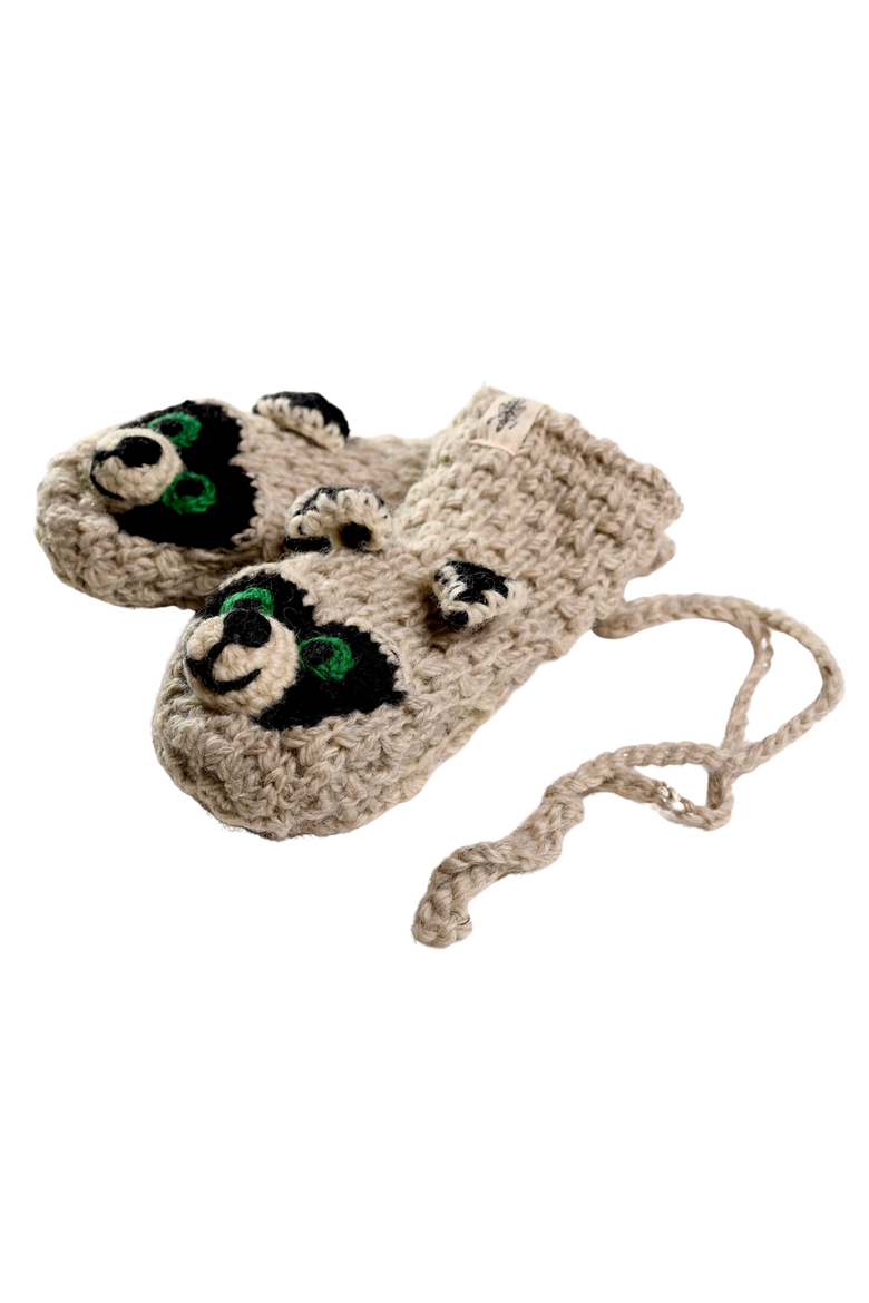 Crochet Rockey Racoon Mittens, Alternate, color, White