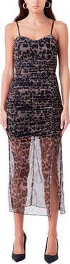 Endless Rose Ruched Mesh Midi Dress