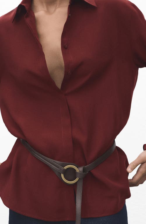 Mango Relaxed Fit Button-up Shirt In Brown