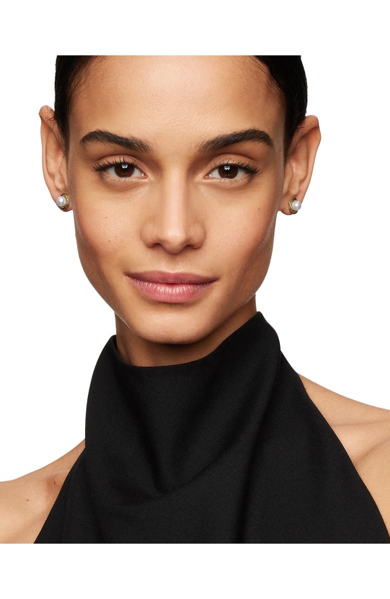 David Yurman Infinity Earrings with Pearls in Gold, Alternate, color, Pearl