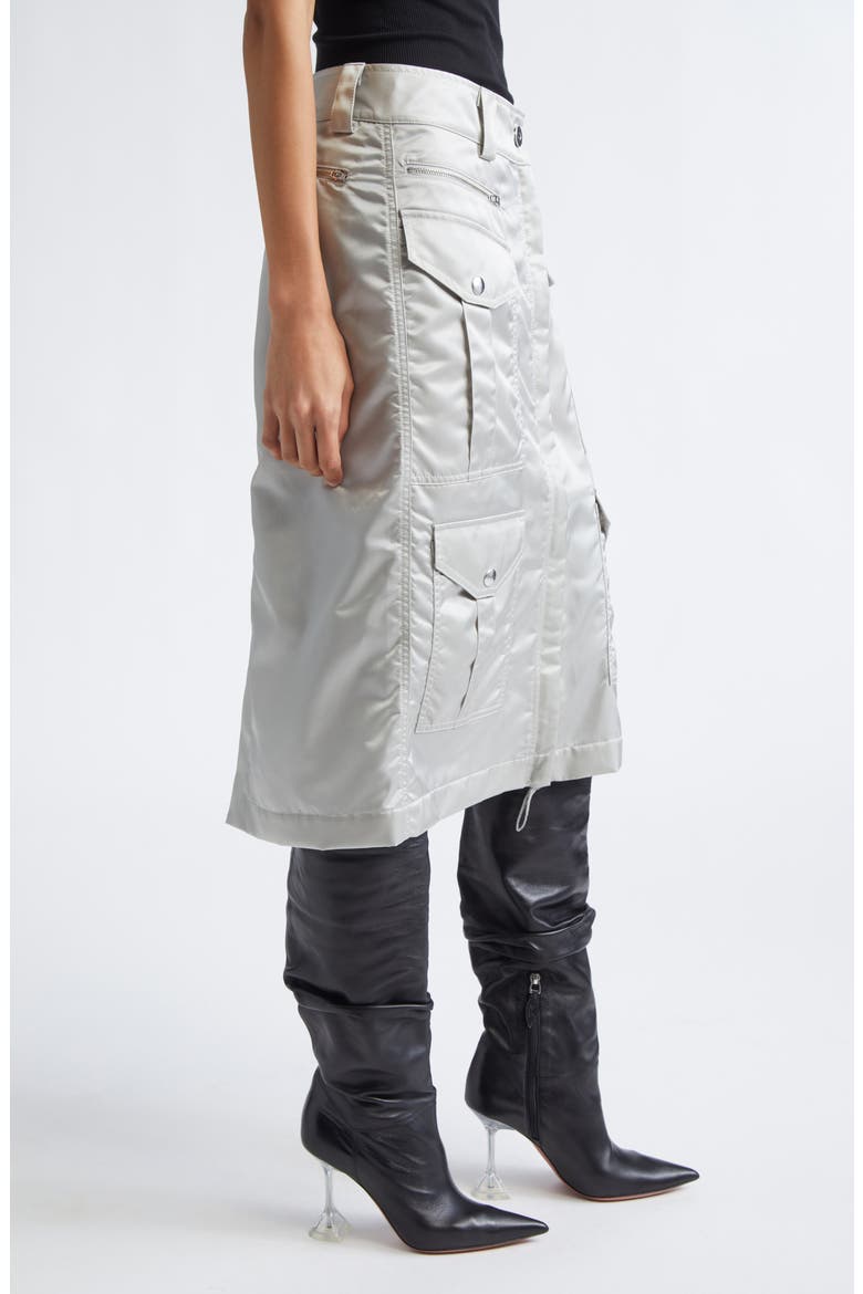 Aviator Satin Cargo Skirt, Alternate, color, LIGHT GREY 1
