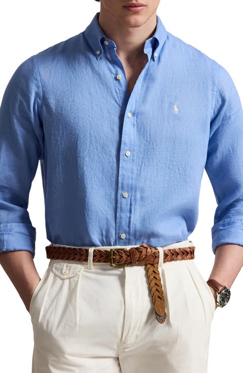 Classic Fit Linen Button-Down Shirt