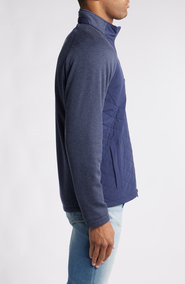 johnnie-O Weller Lightweight Mixed Media Fleece Jacket, Alternate, color, Navy