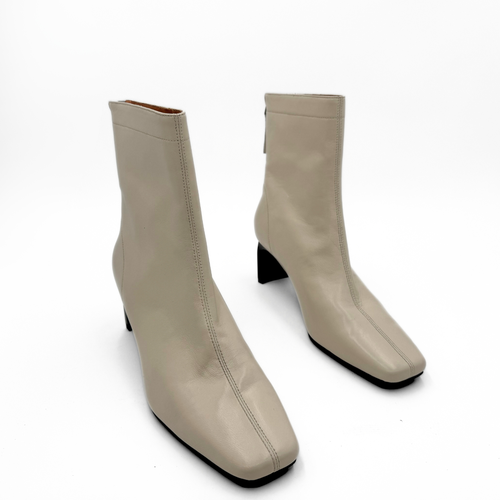 Amie Rafa Harlow Leather Bootie In White